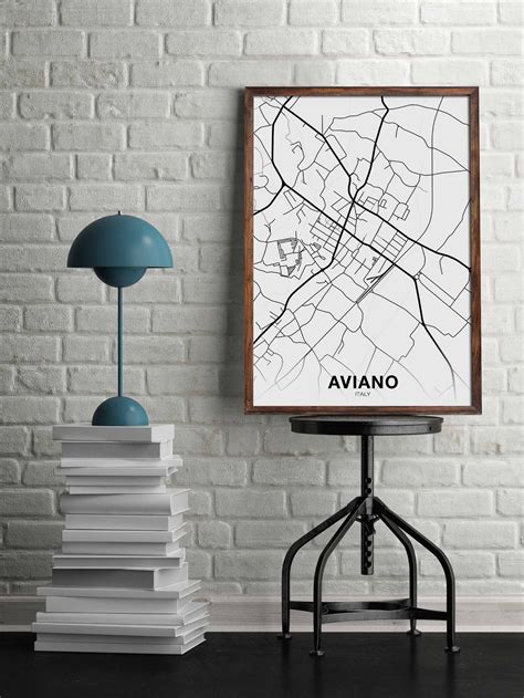 AVIANO Italy map poster Hometown City Print Modern Home Decor | Etsy