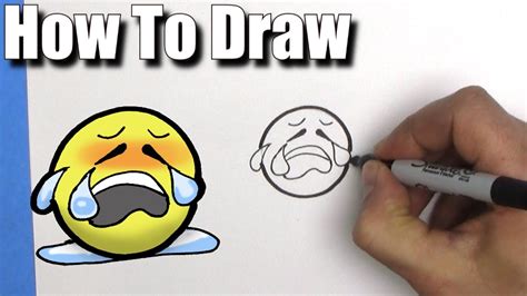 How To Draw The Crying Emoji Beautiful Emoji Drawing Step By Step | The ...