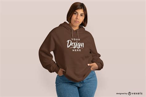 Plantilla Psd Editable De Maqueta De Cabello Corto Y Sudadera Con