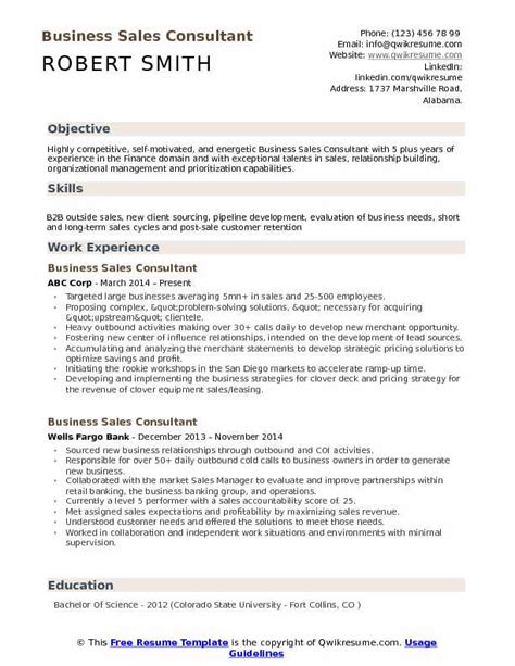 Download Free Business Sales Consultant Resume Business Sales Consultant Resume Docx Word