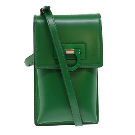 Salvatore Ferragamo Salvatore Ferragamo Gancini Shoulder Bag Leather Green Auth 47390 Grailed