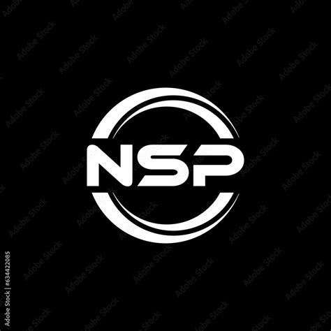 Nsp Letter Logo Design With Black Background In Illustrator Vector