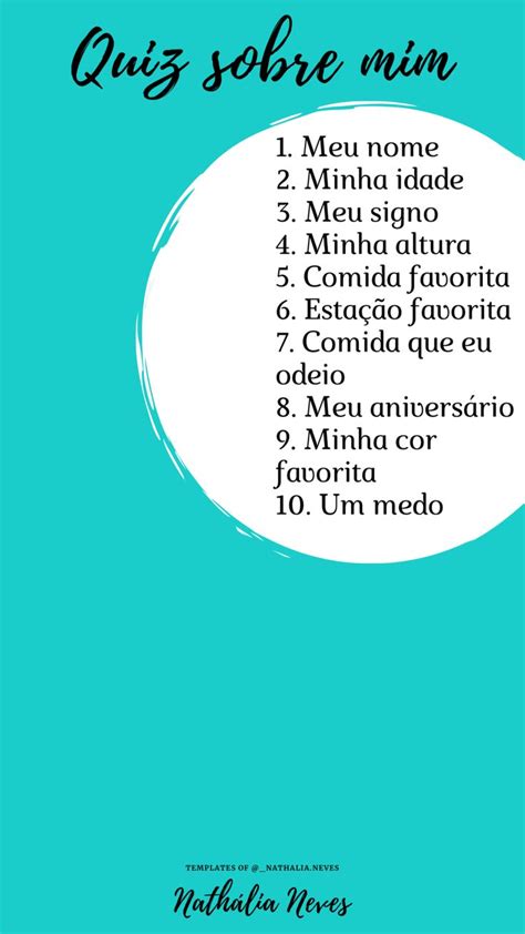 Fazer Quiz Sobre Mim - Quiz sobre mim - TEMPLATES | Quiz sobre mim, Templates para instagram ...