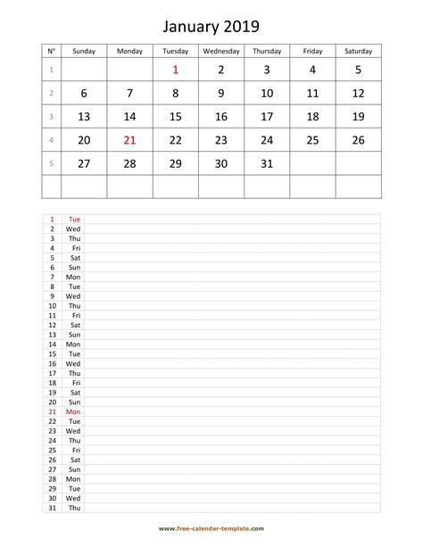 Free Priintable Calendar Day By Day