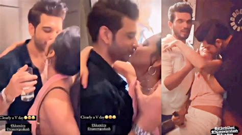 Tejaswi Prakash And Karan Kundra Kissing At Vanessa Walia Birthday