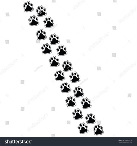 Paw Print Vector Illustration Stock Vector Royalty Free 200651156