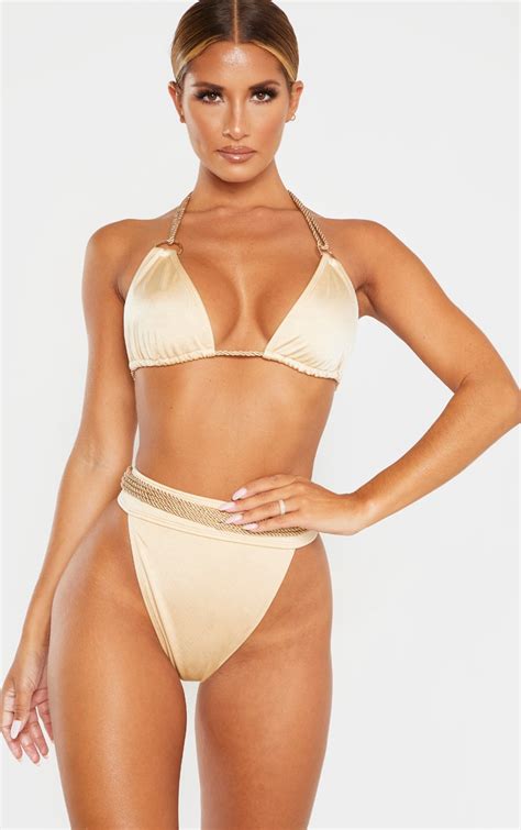 Haut De Bikini Nude À Liens Corde PrettyLittleThing FR