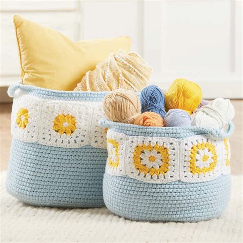 Herrschners Daisy Baskets Crochet Kit Michaels