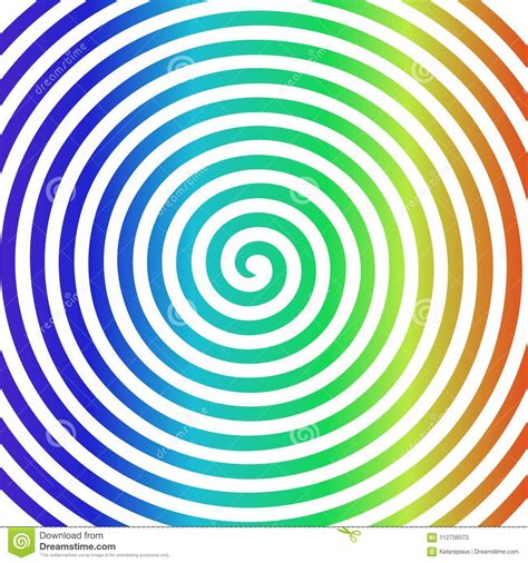 White Rainbow Round Abstract Vortex Hypnotic Spiral Wallpaper Stock