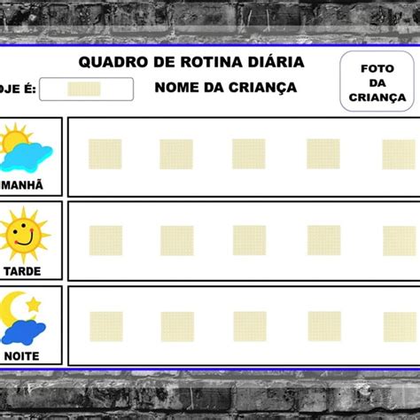 Quadro de rotinas e atividades diárias Plastificado Mod 001