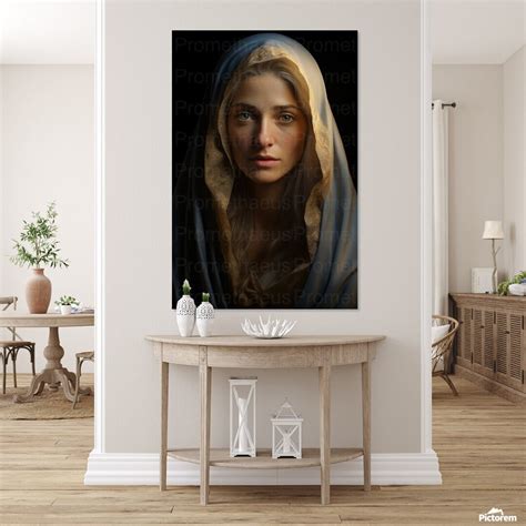 Blessed Virgin Mary Portrait Art Digital Download Mother Mary Digital Print Virgin Mary