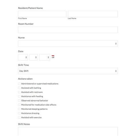 Nurse Shift Report Template Easily Customize Formstack