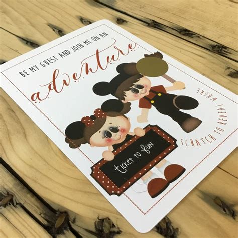 Scratch Reveal Surprise Trip Card Travel Card Disneyland Etsy