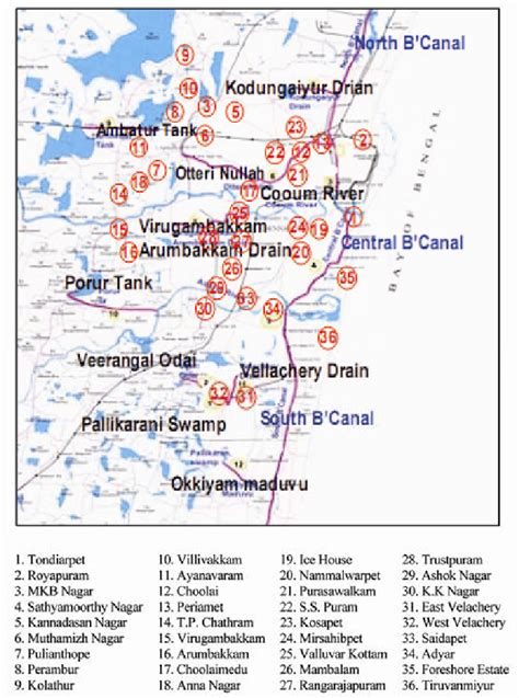 Flood risk hotspots in Chennai metropolitan area (Source: Chennai ...