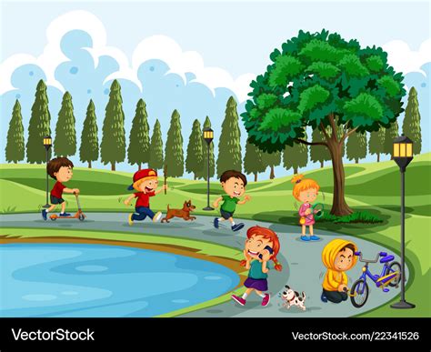 people  activity  park royalty  vector image