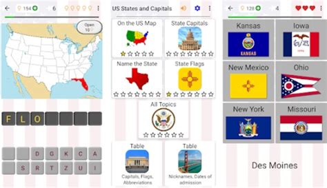 50 US States Map, Capitals & Flags - American Quiz MOD APK