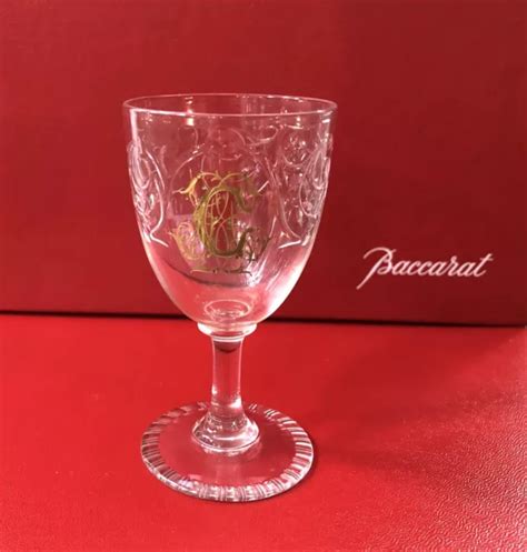 Ancien Verre En Cristal De Baccarat D Cor Grav De Rinceaux Monogrammes