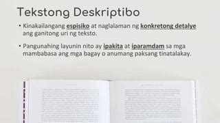 Tekstong Deskriptibo Halimbawang Presentasyon PPT