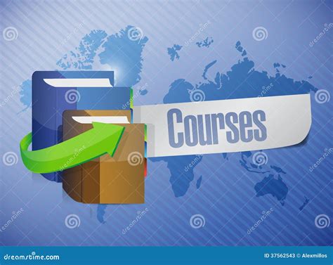 Courses Message World Map Illustration Stock Illustration