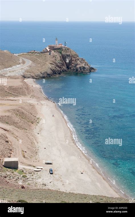 Cabo de Gata lighthouse Cabo de Gata Almeria Andalucia Spain Stock ...