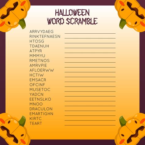 Halloween Word Scramble 15 Free Pdf Printables Printablee