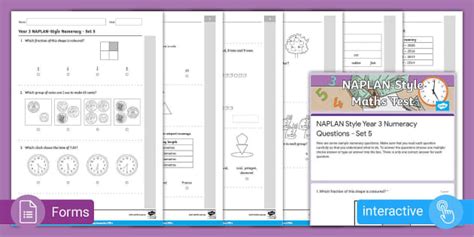 Naplan Year Numeracy Practice Tests Australia Twinkl