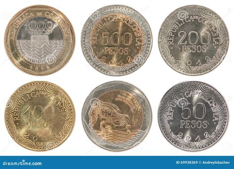 Sistema Completo De La Moneda De Los Pesos De Colombia Imagen de ...