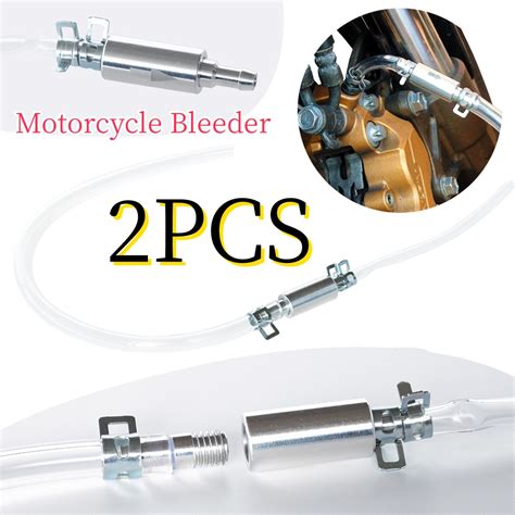 2 Pcs Motorcycle Brake Fluid Clutch Bleeder Hose Pipe Kit Clutch One Way Valve Tube Bleeding