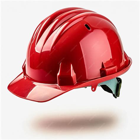 Red Construction Safety Helmet for Worker Protection | Premium AI