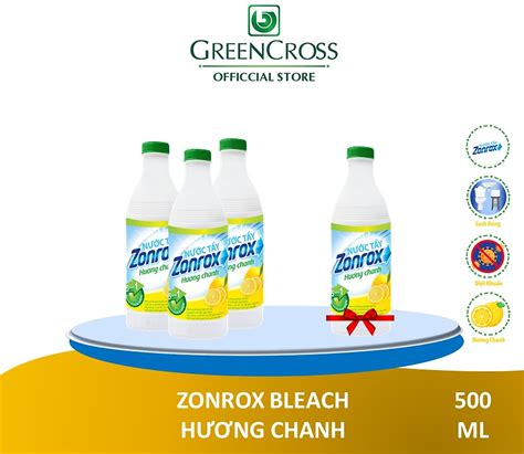 Mua Combo 3 Chai NƯỚc TẨy Đa NĂng Zonrox 1 LÍt Tặng Thêm 1 Chai Cùng