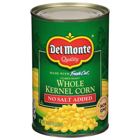 Del Monte No Salt Added Golden Sweet Whole Kernel Corn Shop