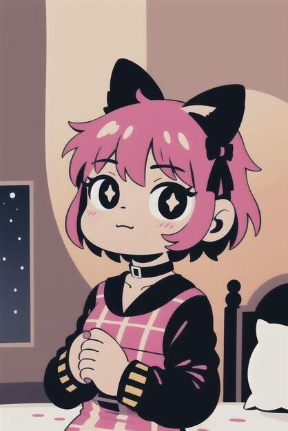 Premium Ai Image An Illustration Of A Cute Chibi Cat Girl With Pink Hair