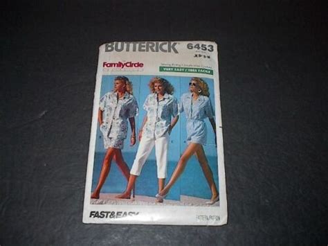 Butterick Pattern 6453 Misses Very Loose Fitting Shirt Shorts Pants