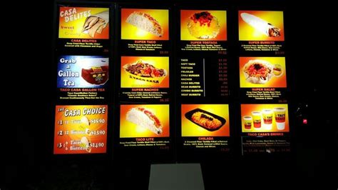 Menu at Taco Casa restaurant, Hurst