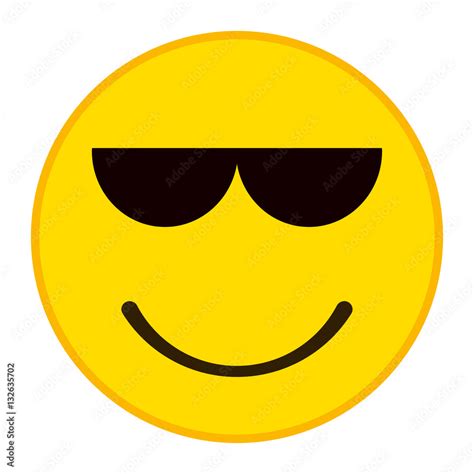 Smiling emoticon with glasess in trandy flat style. Agent emoji vector ...