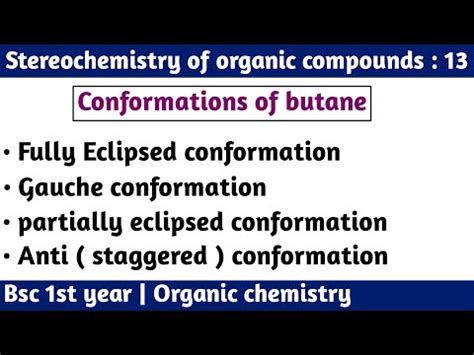 Conformations of butane Video Lecture - Crash Course for IIT JAM Chemistry