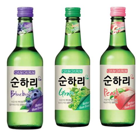 Kit com 3 Soju Bebida Coreana Blueberry, Uva e Pessêgo 360ml - Japa's ...