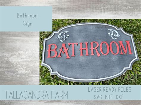 Vintage Rustic Bathroom Sign SVG File - Etsy