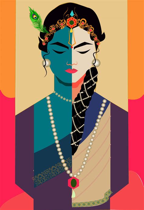 vector Radha - Krishna classic art fusion on Behance