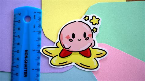 Kirby On A Star Sticker - MackAttacksArt