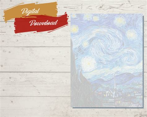 starry night painting printable 5
