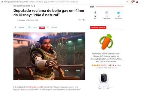 Temquote Deputado Reclama De Beijo Gay Em Filme Da Disney N O