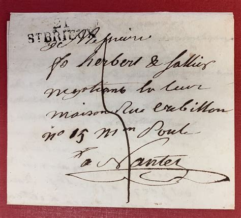 France 1821 Stampless Cover Letter 21 ST BRIEUX And Manuscript 5