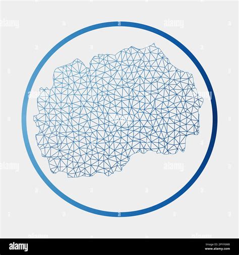 Macedonia Icon Network Map Of The Country Round Macedonia Sign With