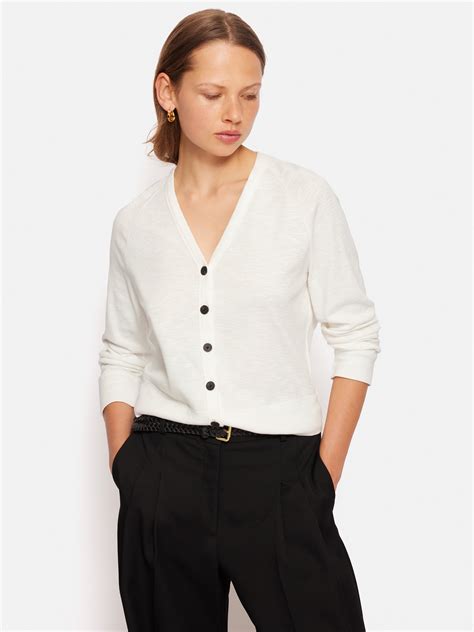 Cotton Luxe Cardigan Ivory Jigsaw