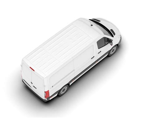 white van  transparent background  rendering illustration