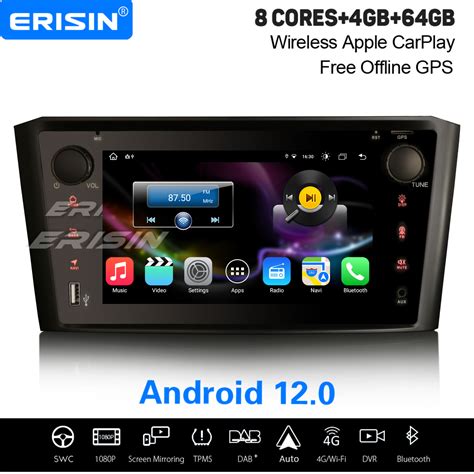 8 Cœur 4Go 64Go Android 12 0 Autoradio DAB GPS Navigation pour Toyota