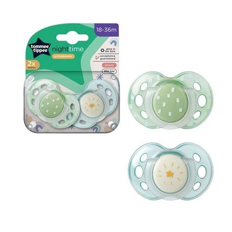 Tommee Tippee Closer To Nature Soother Night Time 18 36 Months 2 Pack