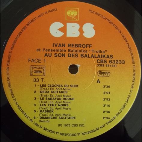 Au son des balalaïkas de Ivan Rebroff 33T x 2 chez vinyl59 Ref 116005933