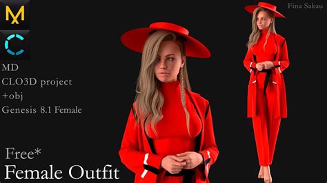 Female Outfit Marvelous Designer Free 3d Model Cgtrader